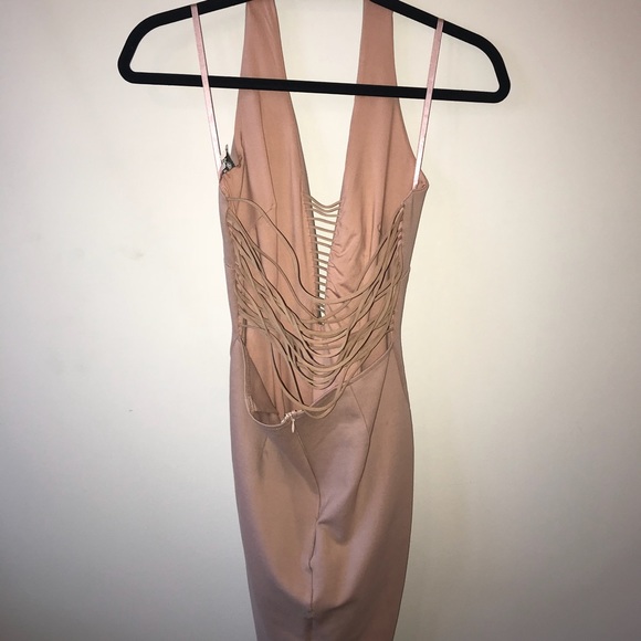 Halter top, pink/tan, strappy LF dress - Picture 3 of 6